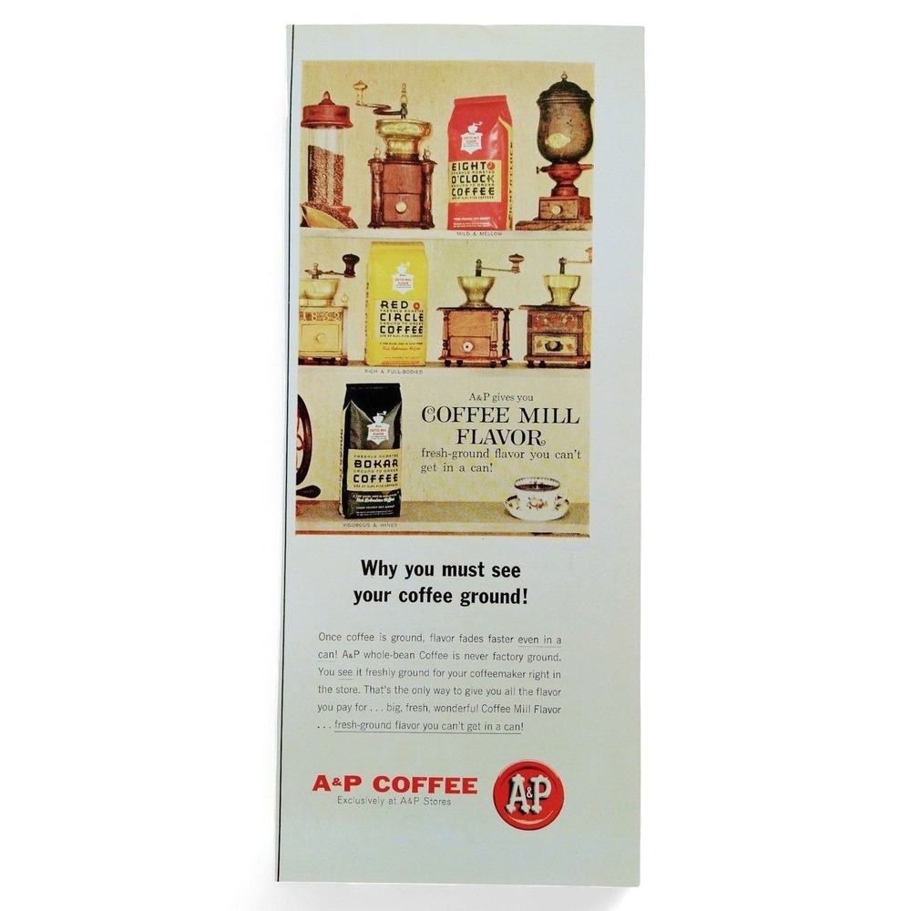 1963 A&P Coffee Vtg PRINT AD Original Ephemera Clipping Art for Kitchen Decor